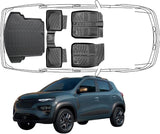 3D Fußmatten & Kofferraumwanne Auto Set Kompatibel mit Dacia Spring Elektric 2021 - 2024