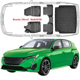 3D Auto Fußmatten & Kofferraumwanne Set Kompatibel mit Peugeot 308 3.Gen ab 2022 Benzin / Diesel HB