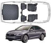 3D Fußmatten & Kofferraumwanne Auto Set Kompatibel mit Škoda Octavia IV 2020- 2025 Sedan Limousine