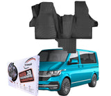 Trimak Autofußmatten kompatibel mit VW Transporter T6 Facelift Typ SG/SH 2019 - 2024 Auto Allwetter Gummimatten