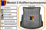 Trimak Tesla Model 3 3D Kofferraumwanne Kofferraummatte