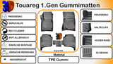 Trimak VW Touareg 1.Gen 2002-2010 Auto Matten Fußmatten Gummimattten