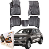 Trimak Autofußmatten kompatibel mit VW Touareg 2 Gen 2010-2015 2 Zonen Kliamaanlage Auto Allwetter Gummimatten