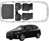 3D Fußmatten & Kofferraumwanne Auto Set Kompatibel mit BMW 2er Active Tourer U06 ab 2021