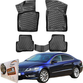 Trimak Autofußmatten kompatibel mit VW Passat CC 2008-2016 Auto Allwetter Gummimatten