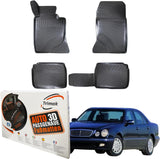 Trimak Autofußmatten kompatibel mit Mercedes-Benz E Klasse W 124 & S 124 1984-1996 Auto Allwetter Gummimatten