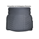 Trimak Kofferraumwanne kompatibel mit MERCEDES C Klasse W205 Limousune 2014 - 2022 Umklappbare Rücksitze Kofferraummatte