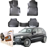 Trimak Autofußmatten kompatibel mit BMW X3 F25 (2010 - 2017) Auto Allwetter Gummimatten