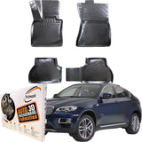 Trimak Autofußmatten kompatibel mit BMW X6 E71 (2008–2014) Auto Allwetter Gummimatten