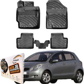 Trimak Autofußmatten kompatibel mit Toyota Yaris 2.Gen XP9 2005-2011 Auto Allwetter Gummimatten