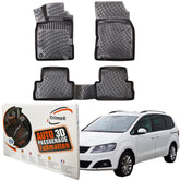 Trimak Autofußmatten kompatibel mit Seat Alhambra 2.Gen 2010-2022 Auto Allwetter Gummimatten