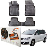 Trimak Autofußmatten kompatibel mit Seat Alhambra 2.Gen 2010-2022 Auto Allwetter Gummimatten