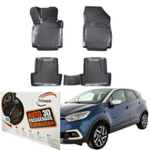 Trimak Autofußmatten kompatibel mit RENAULT CAPTUR 1.Gen (2013 - 2019) Auto Allwetter Gummimatten