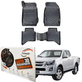 Trimak Autofußmatten kompatibel mit Isuzu D-Max 2.Gen 2012 - 2019 Auto Allwetter Gummimatten
