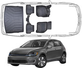 3D Fußmatten & Kofferraumwanne Auto Set Kompatibel mit VW Golf VII GTE 2014 - 2020 HB