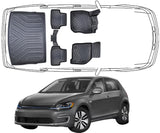 3D Fußmatten & Kofferraumwanne Auto Set Kompatibel mit VW Golf VII GTE 2014 - 2020 HB