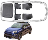 3D Fußmatten & Kofferraumwanne Auto Set Kompatibel mit Fiat 500X 2014 - 2024