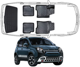 3D Fußmatten & Kofferraumwanne Auto Set Kompatibel mit Fiat Panda Cross 2014 - 2024