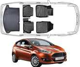 3D Fußmatten & Kofferraumwanne Auto Set Kompatibel mit Ford Fiesta 2018 - 2023