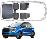 3D Fußmatten & Obere Kofferraumwanne Auto Set Kompatibel mit Ford Ecosport 2012 - 2023