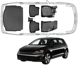 3D Fußmatten & Untere Kofferraumwanne Auto Set Kompatibel mit VW Golf 7 2012-2020
