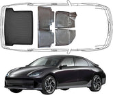 3D Fußmatten & Kofferraumwanne Auto Set Kompatibel mit Hyundai IONIQ 6