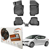 Trimak Autofußmatten kompatibel mit SEAT LEON II 2006-2012 Auto Allwetter Gummimatten