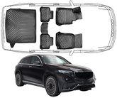 3D Fußmatten & Kofferraumwanne Auto Set Kompatibel mit Mercedes Benz EQC 2019 - 2023