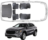 3D Fußmatten & Kofferraumwanne Auto Set Kompatibel mit Mercedes-Benz GLA X 156 2013 - 2020