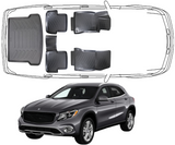 3D Fußmatten & Kofferraumwanne Auto Set Kompatibel mit Mercedes-Benz GLA X 156 2013 - 2020