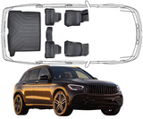 3D Fußmatten & Kofferraumwanne Auto Set Kompatibel mit Mercedes GLC SUV X253 2015 - 2022