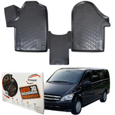 Trimak Autofußmatten kompatibel mit Mercedes-Benz V Klasse Vito Viano W447 Auto Allwetter Gummimatten