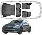 3D Fußmatten & Kofferraumwanne Auto Set Kompatibel mit Tesla Model 3 2017 - 2024