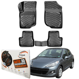 Trimak Autofußmatten kompatibel mit PEUGEOT 207 (2006 - 2015) Auto Allwetter Gummimatten