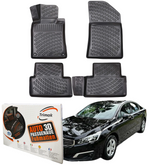 Trimak Autofußmatten kompatibel mit PEUGEOT 508 I.Gen 2010-2018 Auto Allwetter Gummimatten