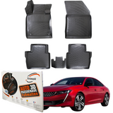 Trimak Autofußmatten kompatibel mit PEUGEOT 508 II.Gen ab 2018 Auto Allwetter Gummimatten