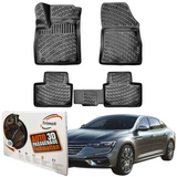 Trimak Autofußmatten kompatibel mit RENAULT TALISMAN Auto Allwetter Gummimatten