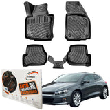 Trimak Autofußmatten kompatibel mit VW SCIROCCO III Auto Allwetter Gummimatten