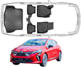 3D Fußmatten & fester Kofferraumboden Kofferraumwanne Auto Set Kompatibel mit Mitsubishi Colt 7.Gen ab 2023