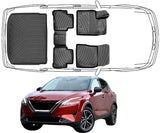3D Fußmatten & Untere Kofferraumwanne Auto Set Kompatibel mit Nissan Qashqai 3.Gen ab 2021 J12