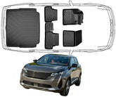3D Fußmatten & Untere Kofferraumwanne Auto Set Kompatibel mit Peugeot 3008 2.Gen 2016 - 2023 Untere Kofferraumboden
