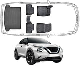 3D Fußmatten & Obere Kofferraumwanne Auto Set Kompatibel mit Nissan Juke 2.Gen 2019- 2025