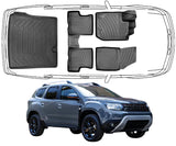 3D Fußmatten & Kofferraumwanne Auto Set Kompatibel mit DACIA DUSTER 4x2 für Prestige-Paket 2.Gen 2018 - 2022
