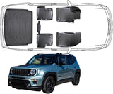 3D Fußmatten & Obere Kofferraumwanne Auto Set Kompatibel mit Jeep Renegade 2014 - 2024