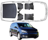 3D Fußmatten & Kofferraumwanne Auto Set Kompatibel mit VW Touran 1.Gen 2003 - 2015