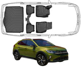 3D Fußmatten & Untere Kofferraumwanne Auto Set Kompatibel mit VW Taigo Untere Kofferraumboden