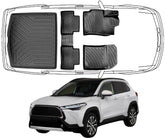 3D Fußmatten & Kofferraumwanne Auto Set Kompatibel mit Toyota Corolla Cross 2020 - 2024