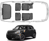 3D Fußmatten & Kofferraumwanne Auto Set Kompatibel mit MINI Countryman 1.Gen 2010 - 2016