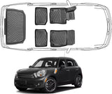 3D Fußmatten & Kofferraumwanne Auto Set Kompatibel mit MINI Countryman 1.Gen 2010 - 2016