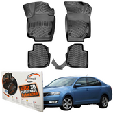 Trimak Autofußmatten kompatibel mit SKODA RAPID ab 2012 Auto Allwetter Gummimatten